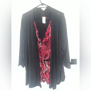 New Jackelin Smith Collection  Top Blouse women SIZE 3x Black/red